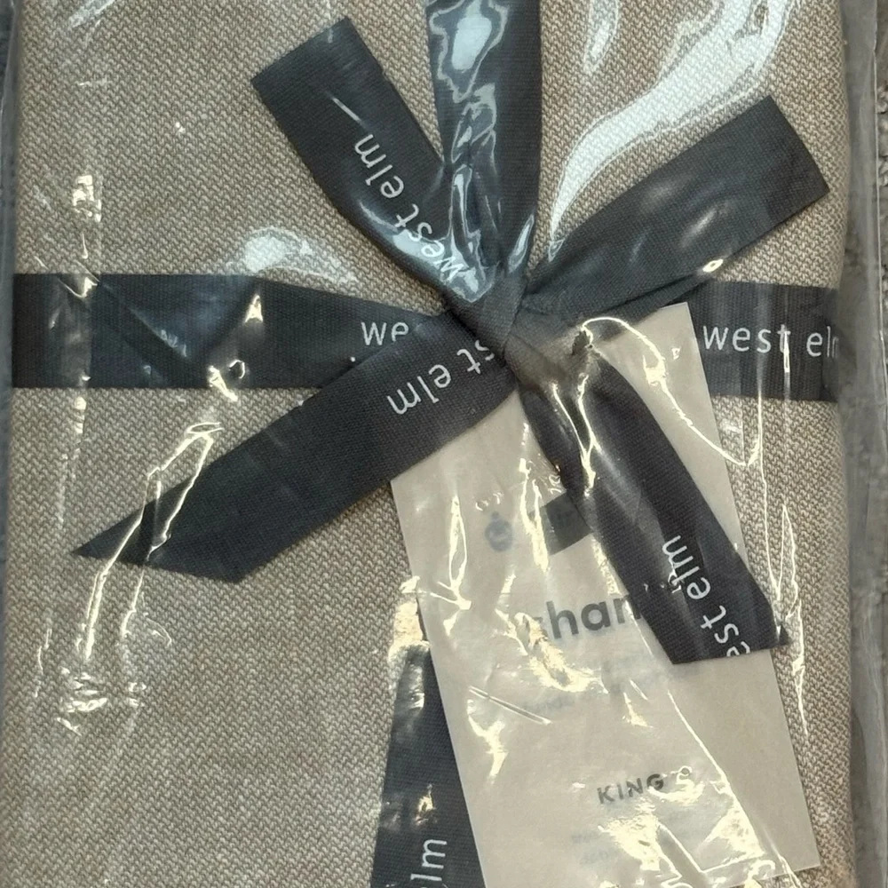 West Elm Hemp Cotton King Sham Desert Flax NWT